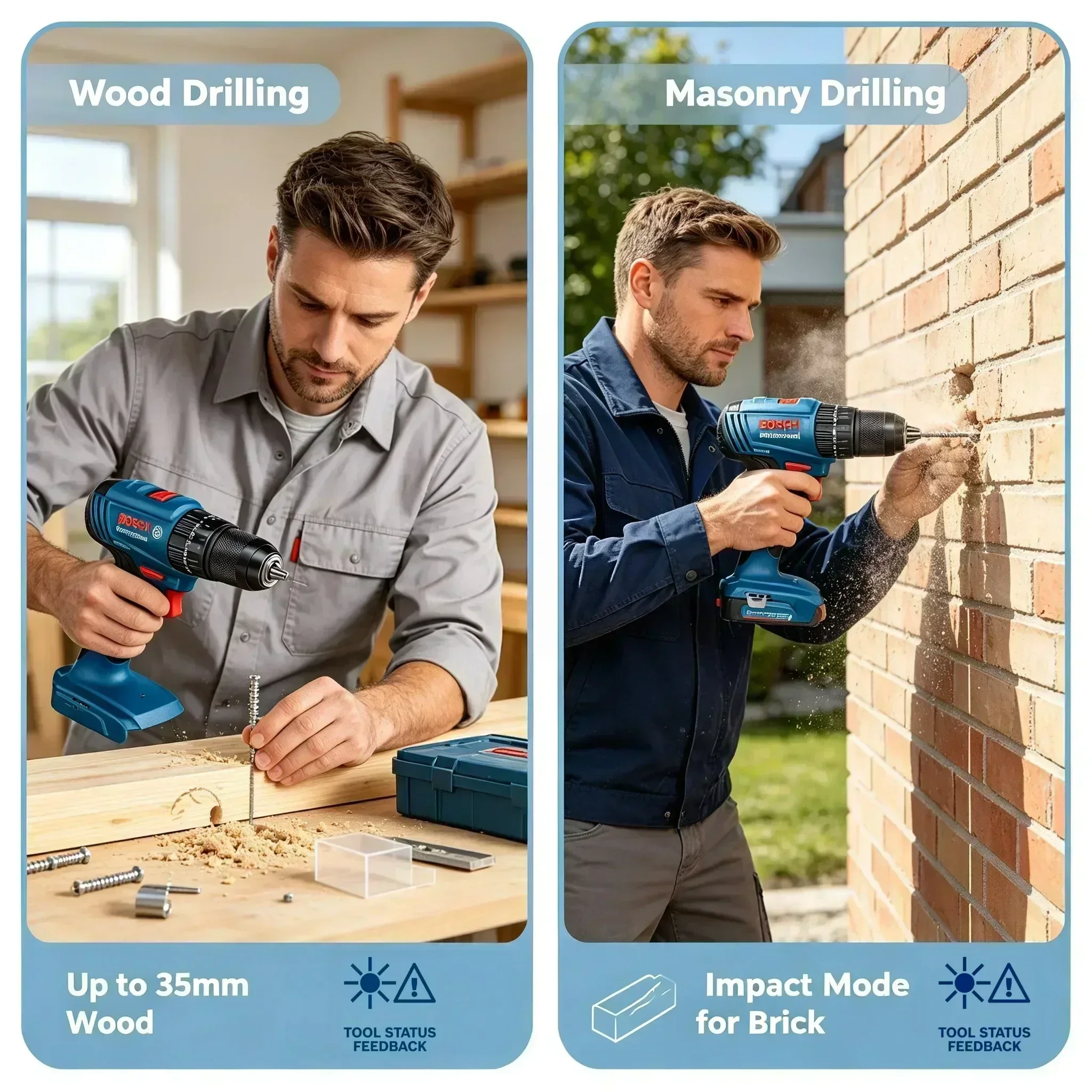Brushless Cordless Electric Drill 18V - Taladro de impacto inalámbrico Bosch GSB
