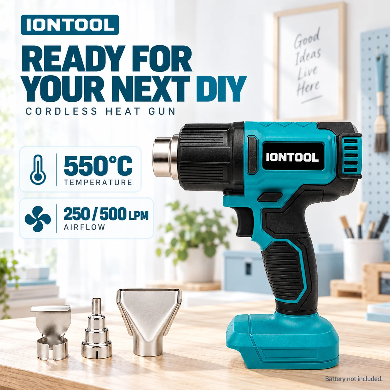 IONTOOL 550 ℃   Pistola de Cal - Cordless Heat Gun For Shrink Tubing reseña y precio